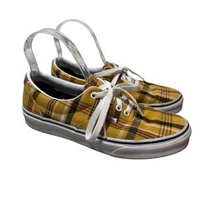 Vans Era Yellow Plaid Low Top Lace Up Sneakers Shoes Women Size 8 Men 6.5 Skater